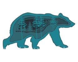 bear paper art vector