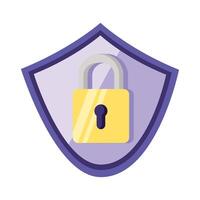 secure padlock in shield vector