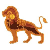 lion paper art vector