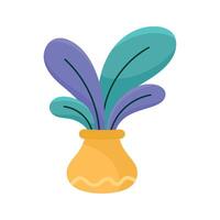 yellow houseplant in pot vector