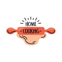 home cooking lettering vector