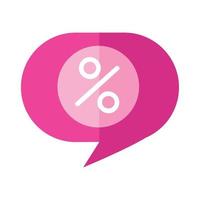 speech bubble with percent symbol vector