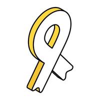 A beautiful design icon of awareness ribbon vector