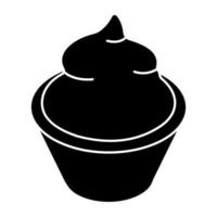 Ice cream cup icon, editable vector