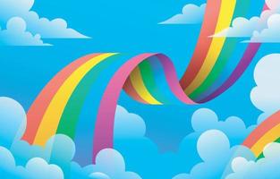 Background of Colorful Rainbow in the Clouds vector