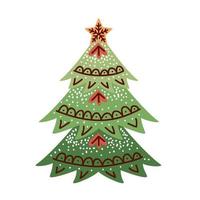 merry christmas pine tree vector