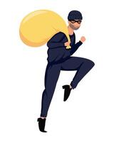 thief bandit with bag vector