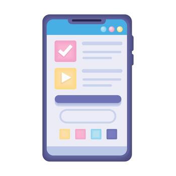 teléfono inteligente con plantilla de interfaz de usuario vector