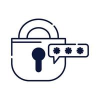 padlock and password vector
