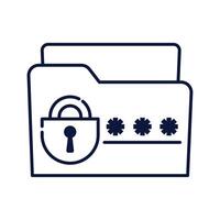 folder and password cyber security vector