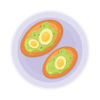 pan tostado con huevos vector