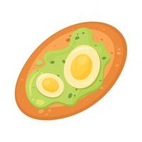 bread toast and eggs vector