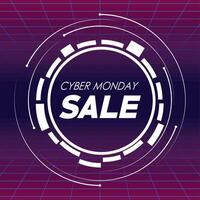 cyber monday sale lettering target vector