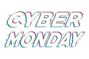 cyber monday lettering card vector