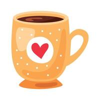 cocoa mug with heart vector