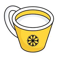 una taza de café caliente en diseño plano vector