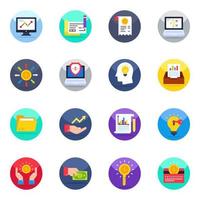 Pack of Business and Analytics Flat Icons vector