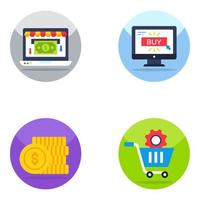 Pack of Purchase Flat Icons vector