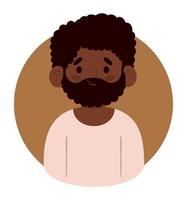 avatar de hombre afro barbudo vector