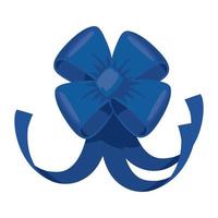 blue bow decoration vector