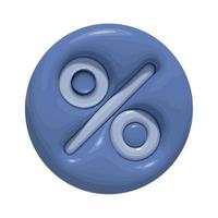 percentage sign 3d style vector