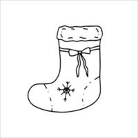 Hand drawn Christmas boot. Doodle vector illustration