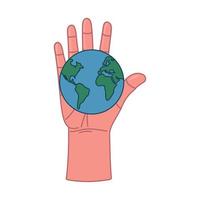 hand with planet vector