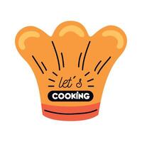 lets cooking lettering vector