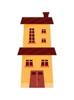 yellow building front vector