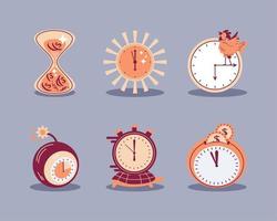 set of time clocks vector