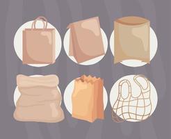 eco packaging, icon set vector