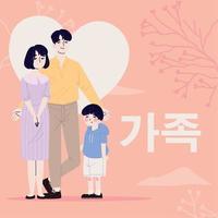 Korean family banner vector