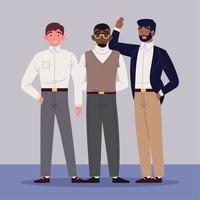 diverse men work vector