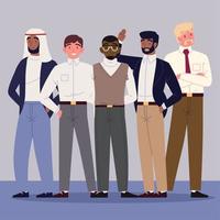 diverse men characters vector