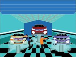 SET CAR WASH VECTOR REALISTIC LANDSCAPE