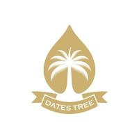 Dates vector logo. Arabian dates tree logo