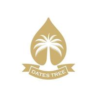 Dates vector logo. Arabian dates tree logo