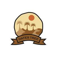 logotipo del emblema del vector del árbol de fechas. logotipo del árbol de dátiles árabes.