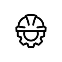 Safety engineer icon. Gear and helmet icon. vector