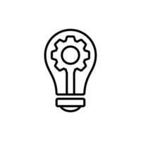 light bulb and cogwheel icon. creative work icon vector