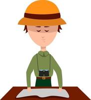 Archaeologist , illustration, vector on white background