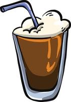 Ice coffee, illustration, vector on a white background.