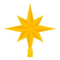 Christmas golden star for the Christmas tree. Vector illustration.