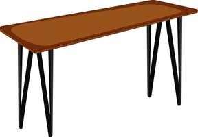 Wooden bar table, illustration, vector on white background