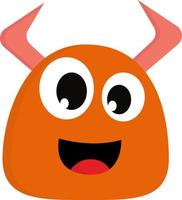 An orange monster with big eyes, vector or color illustration.