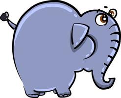 Fat elephant, illustration, vector on white background