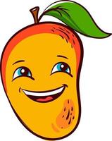 Happy mango, illustration, vector on white background