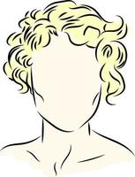 Blonde curls, illustration, vector on white background