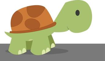 Small turtle, illustration, vector on white background.