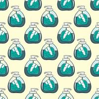 Soap bottle pattern, seamless pattern on light background. vector